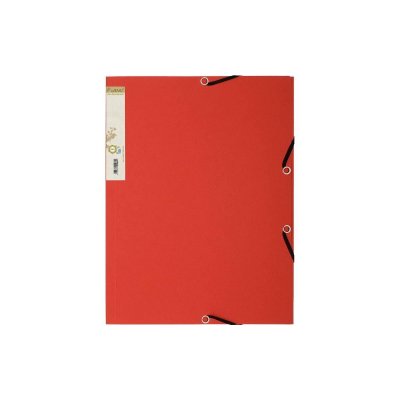 EXACOMPTA Chemise 3 Rabats &Agrave; &Eacute;lastique Carte Recycl&eacute;e 380g/m2 A4 Rouge