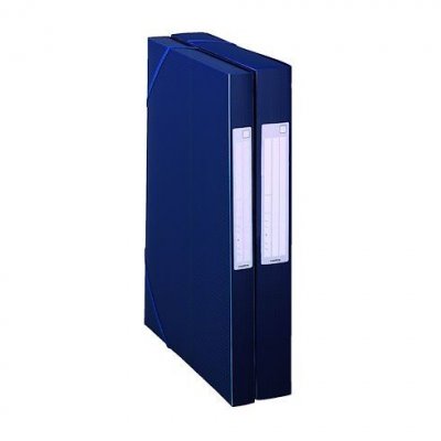ELBA Chemise box plastique Oxford 24 x 32 cm dos 2,5 cm - bleue -/oxford