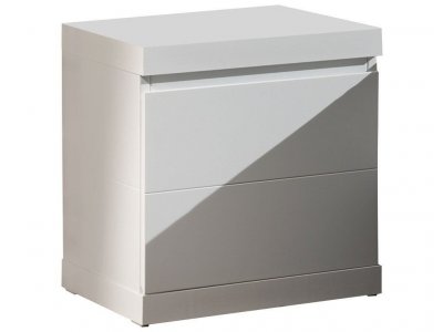 VIPACK Chevet 1 porte - Laqu&eacute; blanc - L 44 x P 40 x H 47 cm - LARA