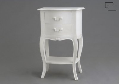 HELLIN Chevet 2 tiroirs Apolline - Amadeus - Blanc - Bois 