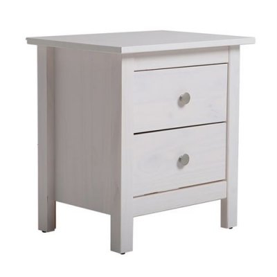 Chevet BETTY BLANC 2 tiroirs en pin massif - VS Venta-Stock