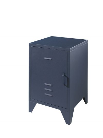 Chevet en m&eacute;tal Bronxx 1 porte 1 etagere 60x40x40cm Bleu Denim Mat