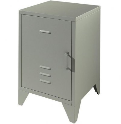 Chevet en m&eacute;tal Bronxx 1 porte 1 etagere 60x40x40cm Vert Olive Mat