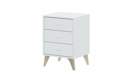 Chevet ""sweet"" - 3 tiroirs - 56 x 40 x 33.5 cm - blanc FOCOM7803A