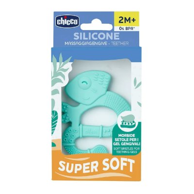 CHICCO  - Anneau De Dentition Avec Poils, 2 Mois +, Bleu