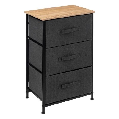 Chiffonnier 3 tiroirs Tissa gris fonc&eacute; 5five - Gris fonc&eacute;