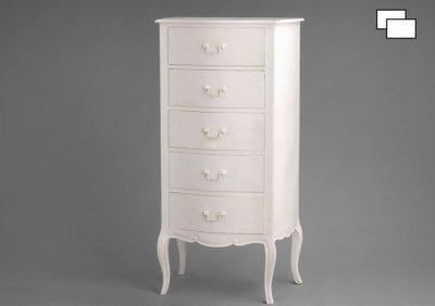 Chiffonnier 5 tiroirs Apolline CA - Amadeus - Blanc - Bois