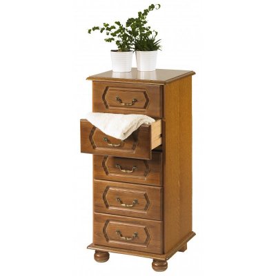 Chiffonnier Ch&ecirc;ne Rustique 5 tiroirs. 