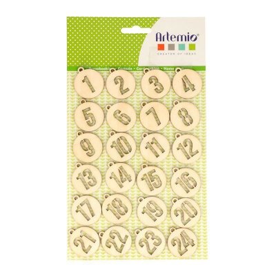 ARTEMIO Chiffres ronds en bois calendrier de l'Avent - 