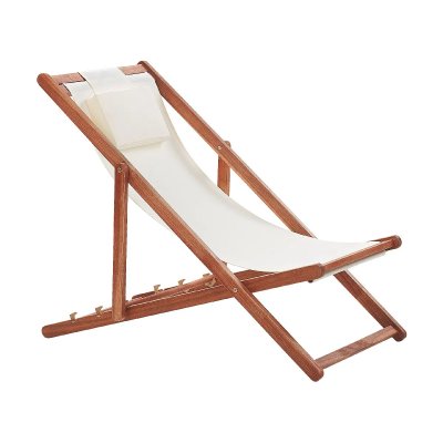 BELIANI Chilienne en bois naturel et tissu beige avellino 190665