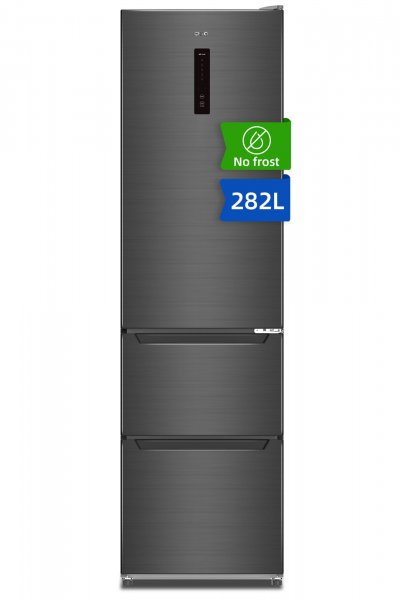 CHIQ  R&eacute;frig&eacute;rateur autoportant sans givre 282L,CID282NEIBE,sonore 37&nbsp;dB, Noir