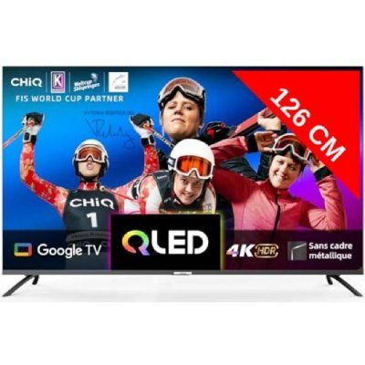 CHIQ  TV QLED 4K 126 cm U50QM8V Google TV, 50 Pouces, 4K, QLED