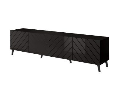 BESTMOBILIER Chloe - meuble tv - 200 cm - style contemporain -  - noir