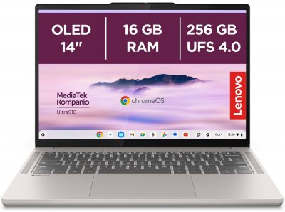 LENOVO Chromebook  14M9610 14&rdquo; MediaTek Kompanio Ultra 16 Go RAM 256 Go SSD Beige