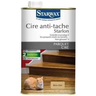 STARWAX Cire anti-tache starlon parquet cir&eacute; - bois clair - 1 L