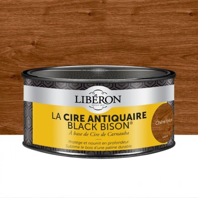 LIBERON Cire des antiquaires black bison p&acirc;te - ch&ecirc;ne fonc&eacute; - 500 mL - 