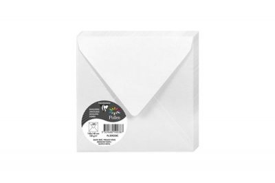 POLLEN BY CLAIREFONTAINE Clairefontaine Enveloppe 120g 140x140 Blanc Iris&eacute; Pqt 20