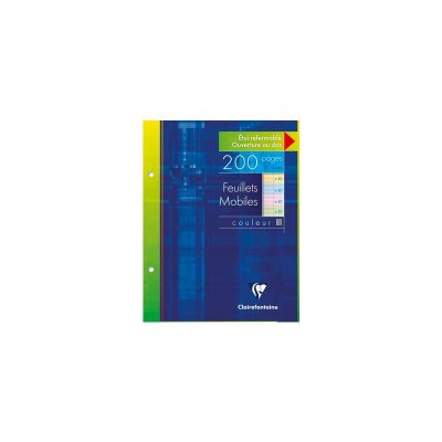 CLAIREFONTAINE  Feuillets mobiles perfor&eacute;s couleur, 170x220mm