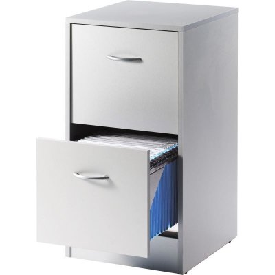 Classeur 2 Tiroirs 50 Dossiers Suspendus - Coloris: Aluminium