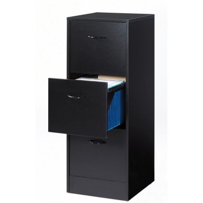 Classeur 3 tiroirs 75 dossiers suspendus - coloris: noir MATHA413NO