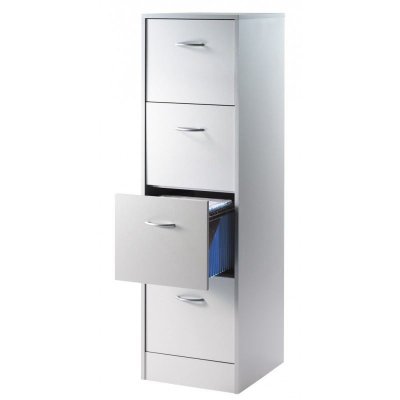 Classeur 4 Tiroirs 100 Dossiers Suspendus - Coloris: Aluminium