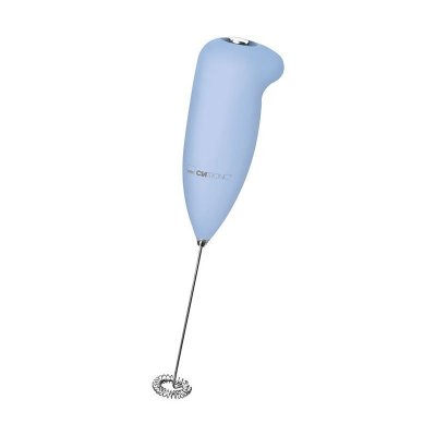 CLATRONIC  MS 3089 Mousseur &agrave; lait &agrave; piles en acier inoxydable Bleu