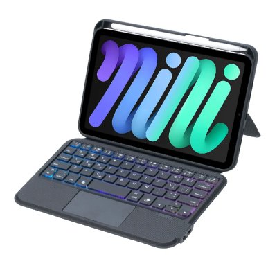GENERIQUE Clavier Bluetooth D&eacute;tachable avec Trackpad et R&eacute;tro&eacute;clairage 7 Couleurs pour iPad mini 6