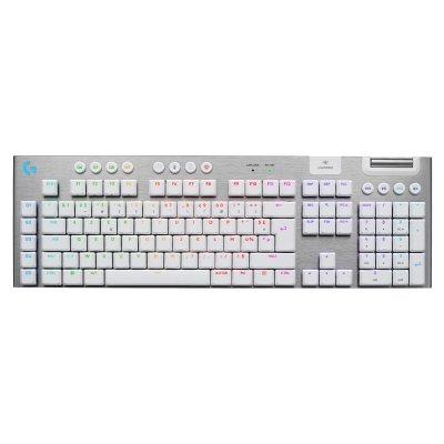 LOGITECH Clavier gaming m&eacute;canique sans fil ultra-plat Azerty  G915 X Lightspeed Tactile Blanc 