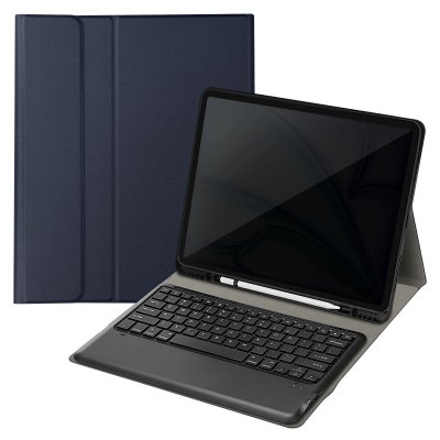 AVIZAR Clavier QWERTY Bluetooth pour iPad Pro 12.9 et Air 13 avec Etui Clapet Bleu nuit