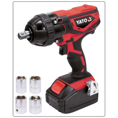 YATO Cl&eacute; &agrave; chocs sans fil avec mallette, batterie et chargeur - 18V - 300Nm