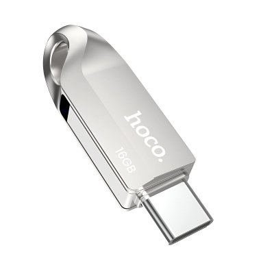 HOCO Cl&eacute; USB 3.0 / USB-C 16 Go avec D&eacute;bit Rapide jusqu'&agrave; 150 Mo/s Argent