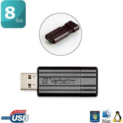 VERBATIM Cl&eacute; USB 8GO  STORE'N'GO PINSTRIPE