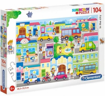 CLEMENTONI  puzzle Supercolor dans la ville 104 pi&egrave;ces (27114)