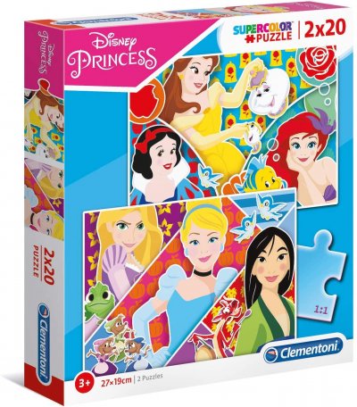 CLEMENTONI  puzzle SupercolorPrincesse junior 2 puzzles 