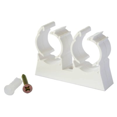 SOMATHERM FOR YOU Clip de fixation double en plastique &Oslash;16 lot de 10