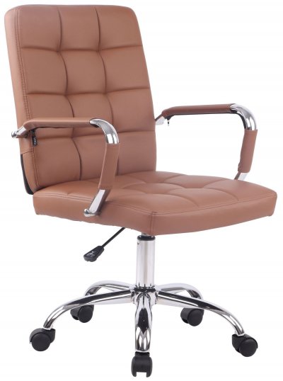 CLP Chaise de bureau Deli Pro similicuir , Marron clair