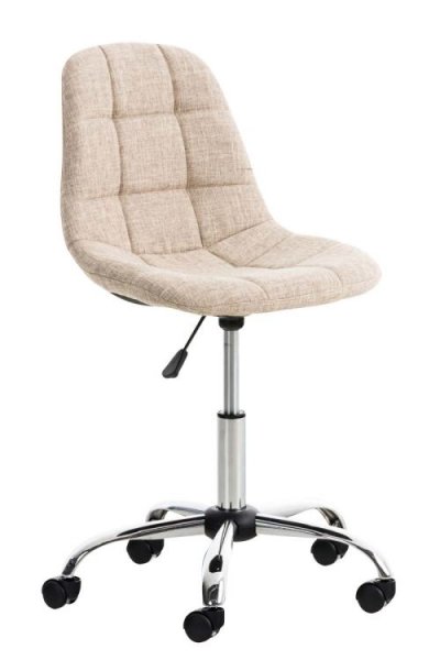 CLP Chaise de bureau Emil tissu , Cr&egrave;me