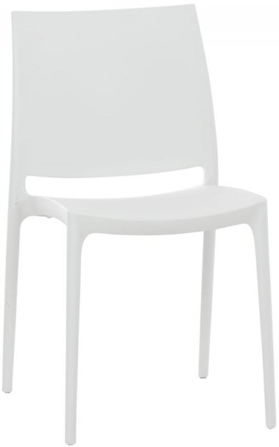 CLP  - Chaise de jardin empilable Maya en plastique blanc