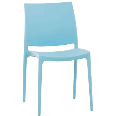 CLP  - Chaise de jardin empilable Maya en plastique bleu clair