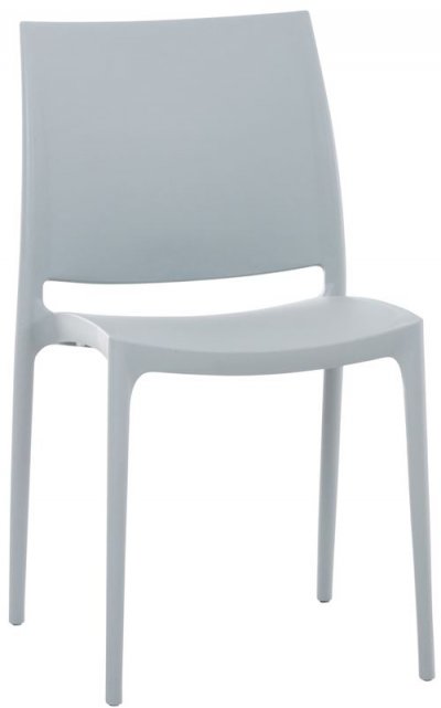 CLP  - Chaise de jardin empilable Maya en plastique gris clair