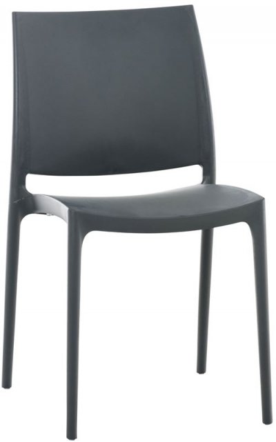 CLP  - Chaise de jardin empilable Maya en plastique gris fonc&eacute;