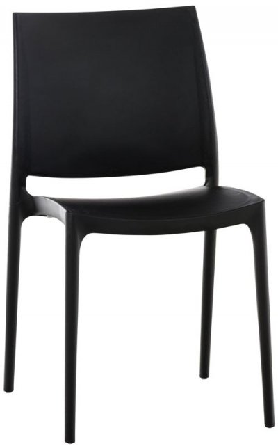 GENERIQUE CLP - Chaise de jardin empilable Maya en plastique noir