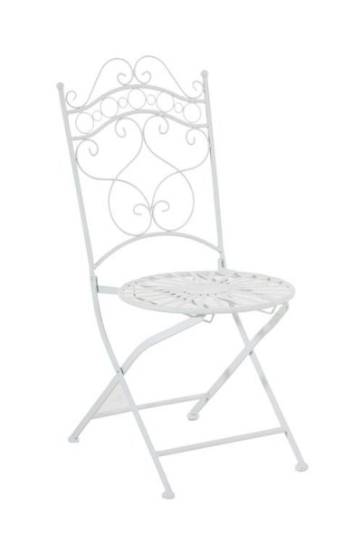 GENERIQUE CLP Chaise De Jardin En Fer Forg&eacute; Indra  Chaise D'Ext&eacute;rieur El&eacute;gante, Blanc