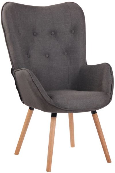 CLP - Chaise lounge Ashford en Tissu gris fonc&eacute; Nature