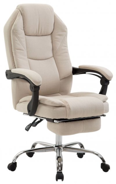 CLP Fauteuil de bureau Castle en tissu , Cr&egrave;me