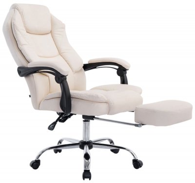 CLP Fauteuil de bureau Castle similicuir , Cr&egrave;me