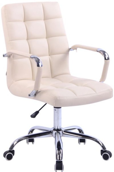 CLP Fauteuil de bureau Deli en similicuir , Cr&egrave;me