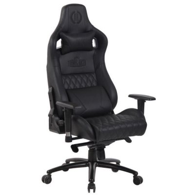CLP  Fauteuil de bureau Gamer Keren en v&eacute;ritable cuir , Noir