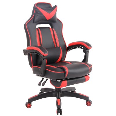 CLP  Fauteuil de bureau Heat en similicuir , Noir / Rouge