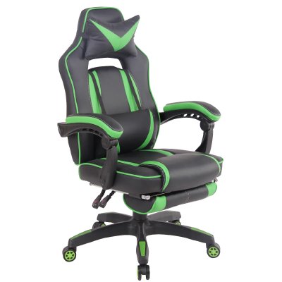 CLP Fauteuil de bureau Heat en similicuir , Noir / Vert
